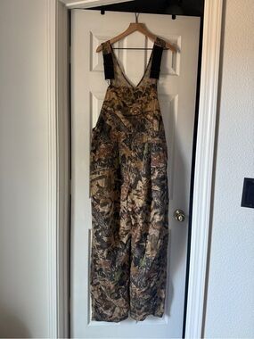 Camouflage Hunting Bib Overalls - Realtree-Style Camo Vintage 38